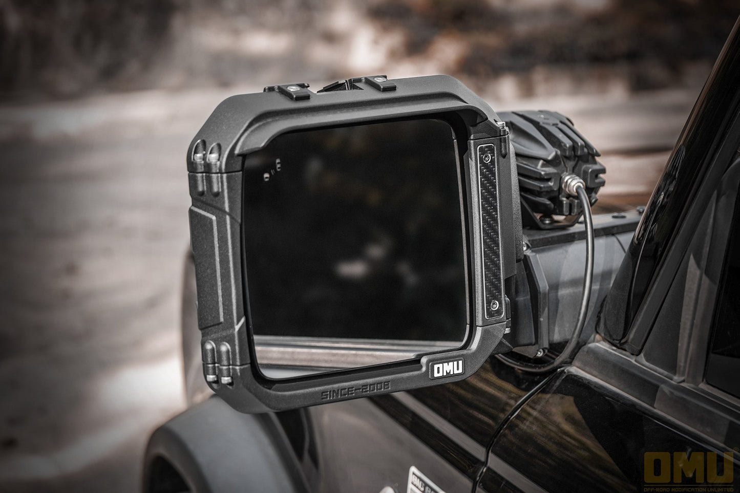 Genesis Series Aluminum Rearview Mirror Rain Shield Frame(17-24 Jeep Wrangler JL / JT)