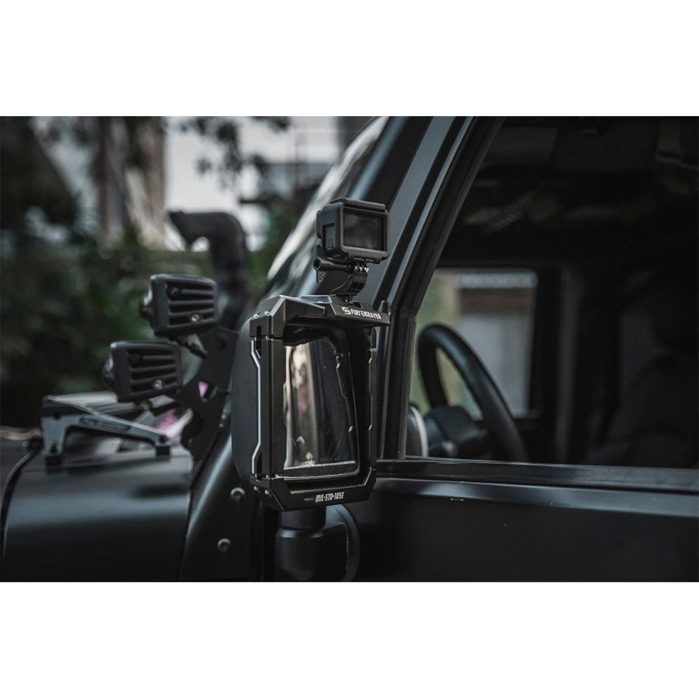 Awaken Series Aluminum Rearview Mirror Rain Shield Frame(07-18 Jeep Wrangler JK)