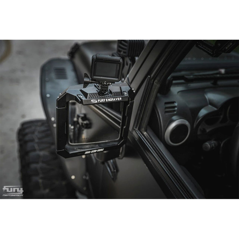 Awaken Series Aluminum Rearview Mirror Rain Shield Frame(07-18 Jeep Wrangler JK)