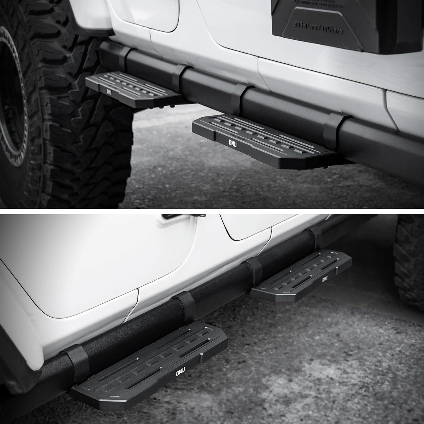 OMU 4Pcs Running Boards Side Steps Compatible with 2018-2024 Jeep Wrangler JL Rubicon & Willys 4 Doors OEM Rock Rail (Note: Not Fit Sahara and High Altitude Models)