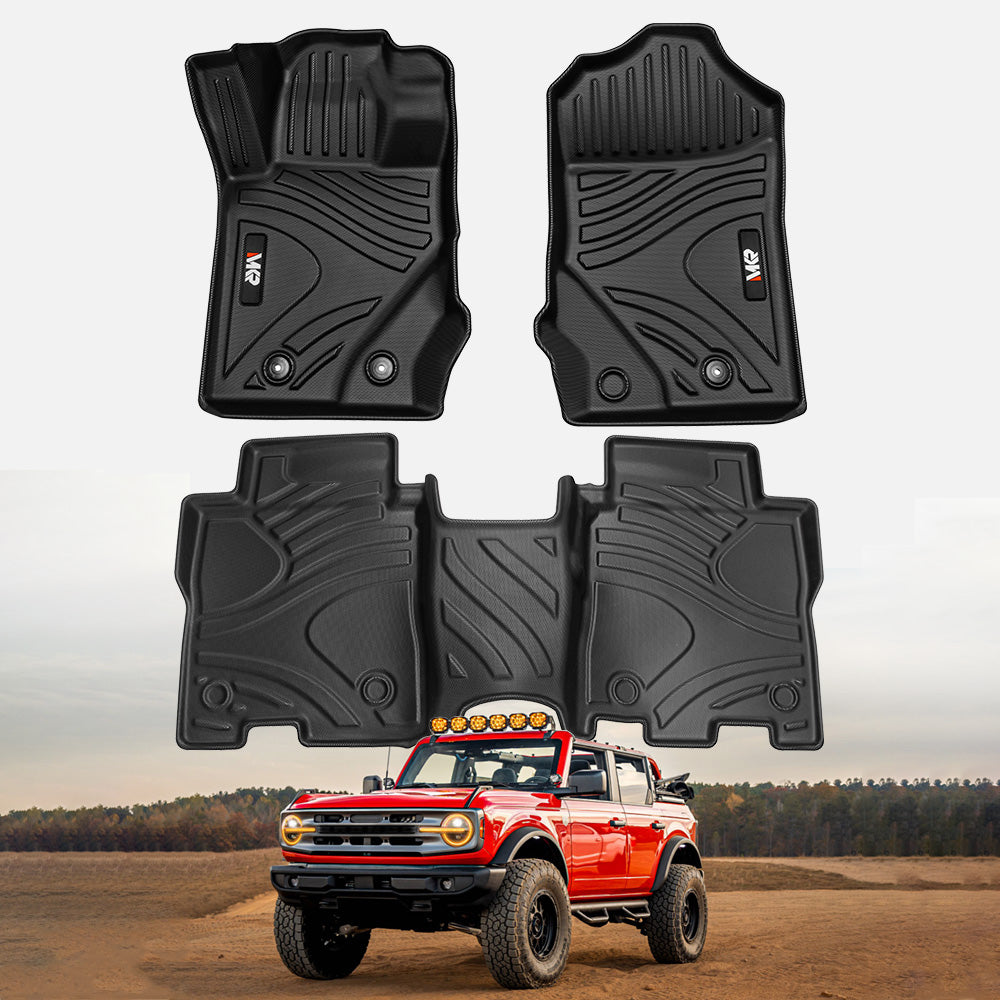 3D TPE All-Weather Floor Mats (2021-2023 Ford Bronco, Not fit 2 doors version)