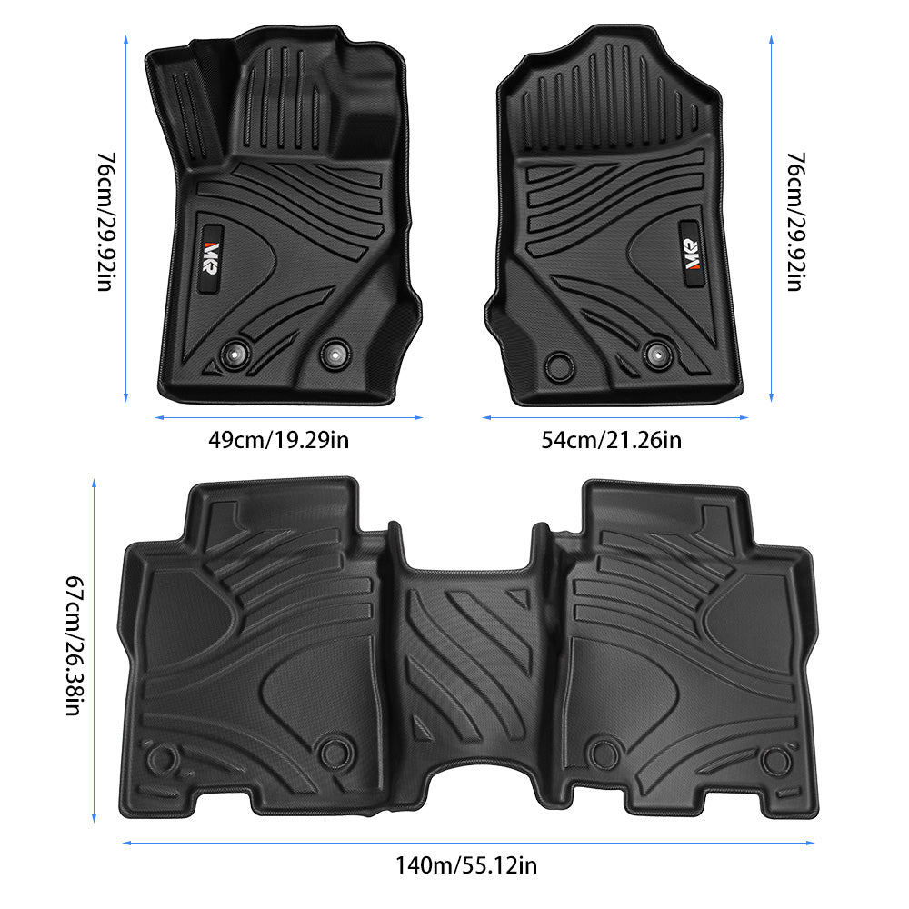 3D TPE All-Weather Floor Mats (2021-2023 Ford Bronco, Not fit 2 doors version)