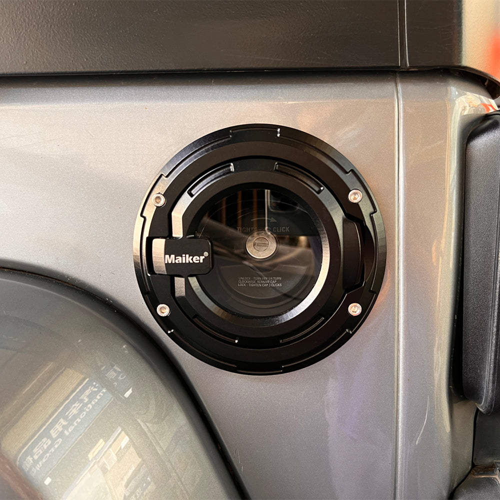 MAIKER Tapa transparente para tanque de gasolina para Jeep Wrangler JL 2018-2023, 2 puertas, 4 puertas, Rubicon Sahara JK 2017-2023, aluminio