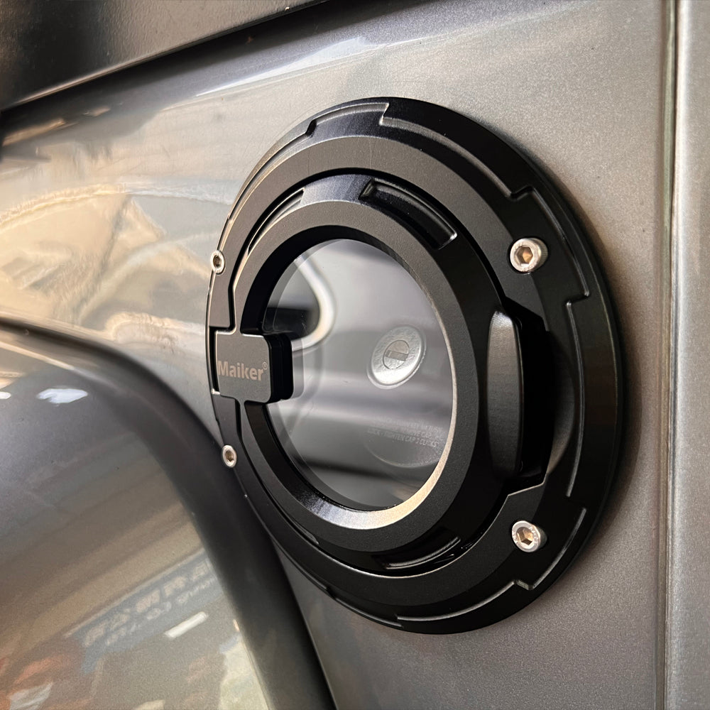 MAIKER Tapa transparente para tanque de gasolina para Jeep Wrangler JL 2018-2023, 2 puertas, 4 puertas, Rubicon Sahara JK 2017-2023, aluminio