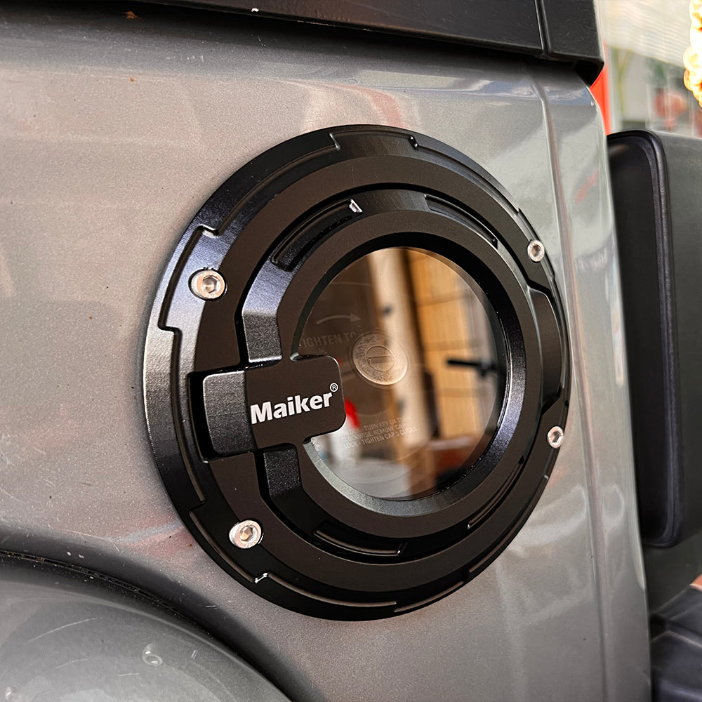 MAIKER Tapa transparente para tanque de gasolina para Jeep Wrangler JL 2018-2023, 2 puertas, 4 puertas, Rubicon Sahara JK 2017-2023, aluminio