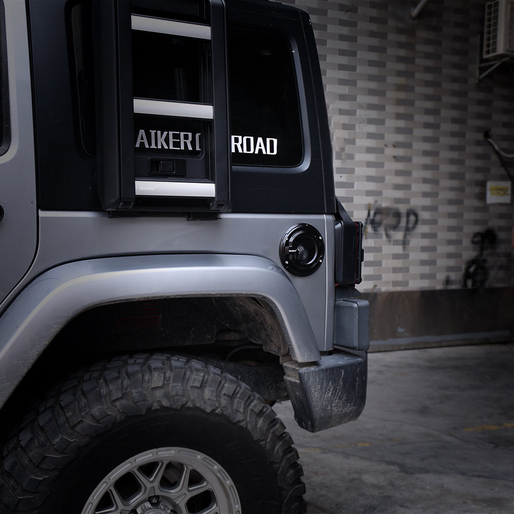 MAIKER Tapa transparente para tanque de gasolina para Jeep Wrangler JL 2018-2023, 2 puertas, 4 puertas, Rubicon Sahara JK 2017-2023, aluminio