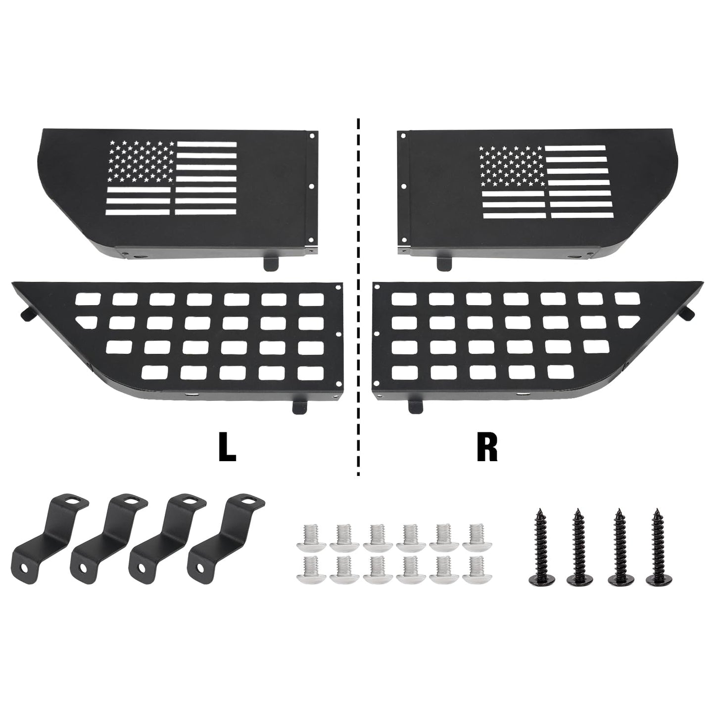 2 Pack Metal Front Door Pocket Storage Box (18-23 Jeep Wrangler JL JLU 4XE & 20-23 Gladiator JT)