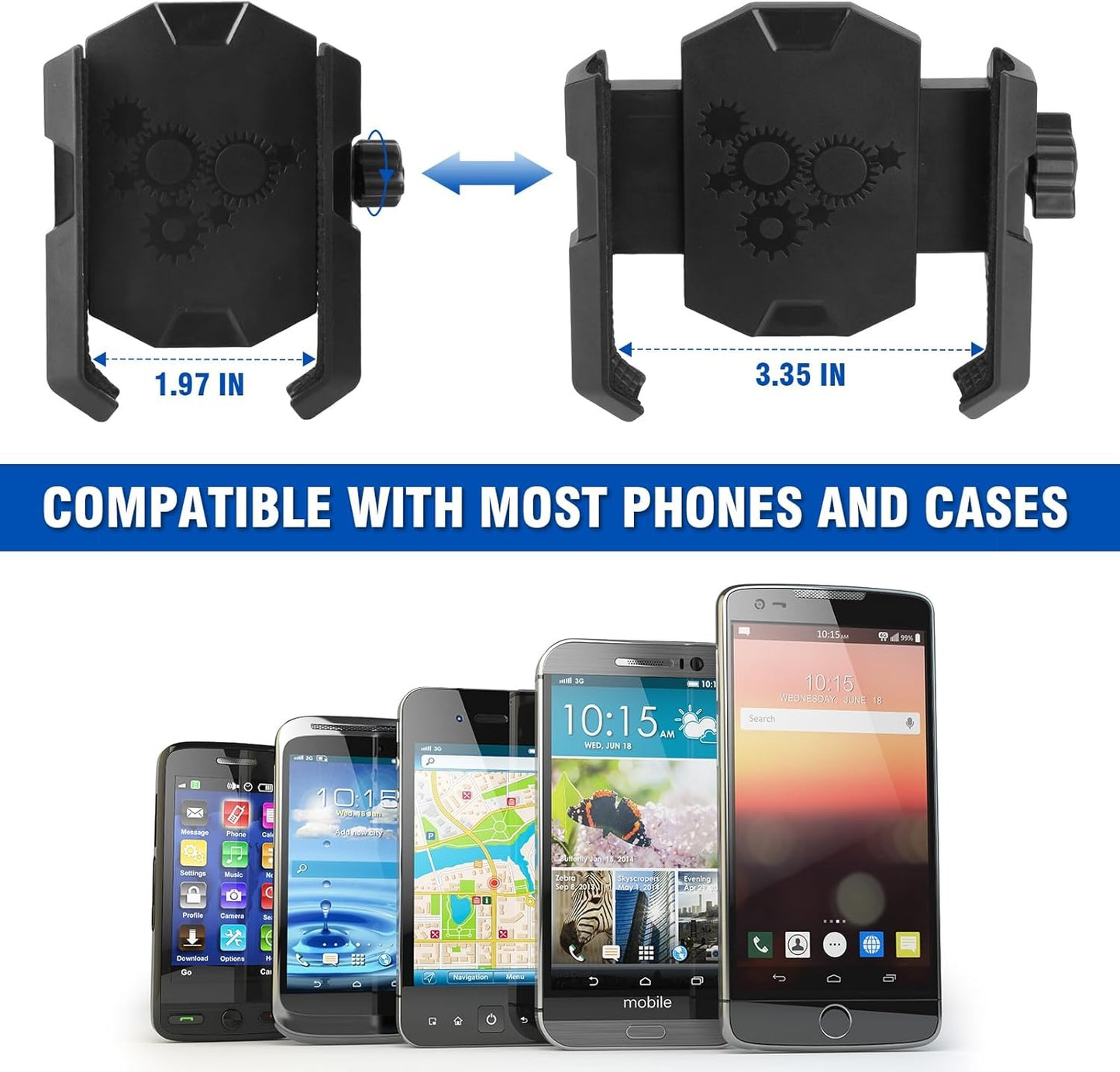 A Pillar Grab Handle Phone Mount Adjustable Direction Mobile Phone Holder Compatible with Jeep/Bronco/F-150/F-250/F-350/Chevrolet Silverado/GMC Sierra/Dodge Ram/Land Cruiser Fit for iPhone 14 15 16
