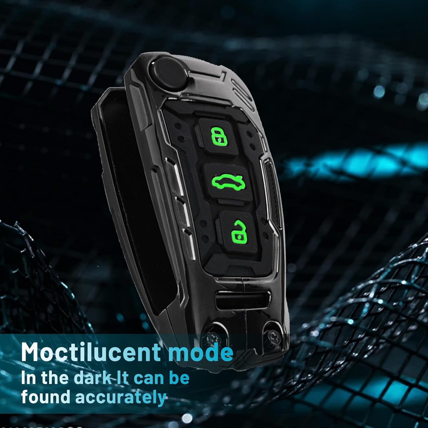 Metal Key Fob Case, Zinc Alloy Keyring Compatible with Audi A1 A3 A4 A6 S3 S4 S6 Q3 Q5 Q7 TT RS4 RS6 R8 Car Key Case