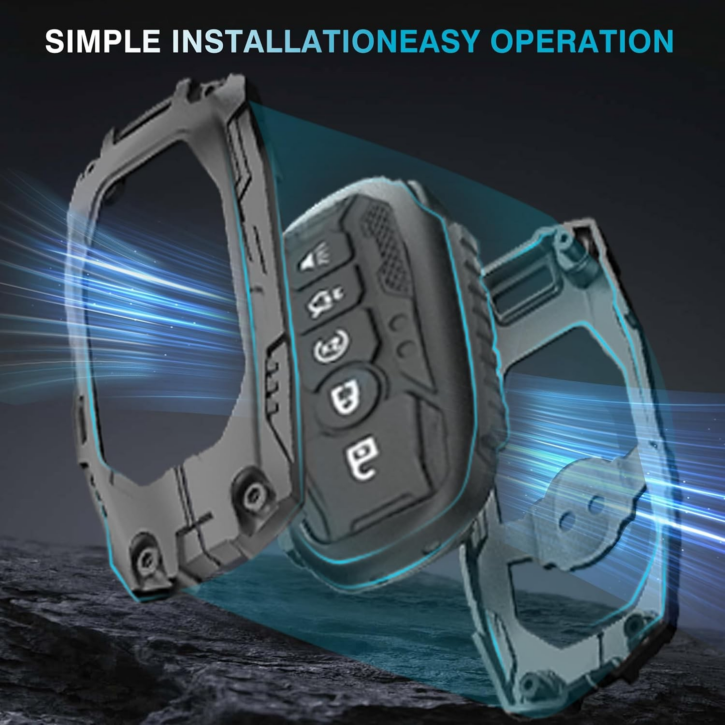 Metal Key Fob Cover Case Compatible with Ford, Zinc Alloy Key Protective Case Compatible with 2017-2024 Ford Bronco Escape Mustang Explorer F150 F250 F350 Fusion Edge