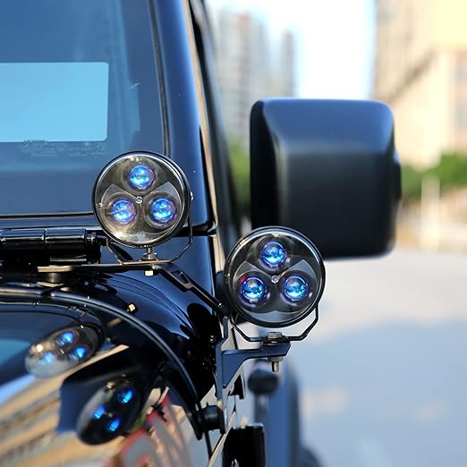 MAIKER Soportes de montaje de luz de trabajo LED para parabrisas inferior doble para Jeep Wrangler JL/JLU y Gladiator JT 2018-2022, 1 par, negro (no para Mojave y 392)