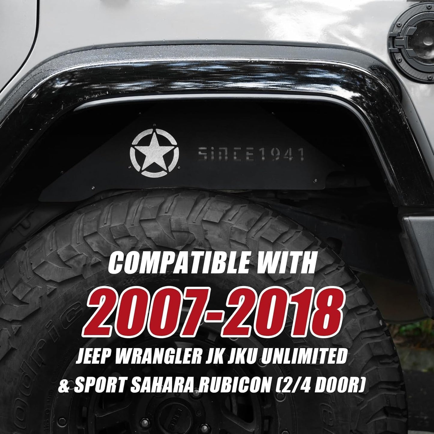 Perfect Fit Durable Protection Front & Rear Inner Fender Liners(07-18 Jeep Wrangler JK & JKU)
