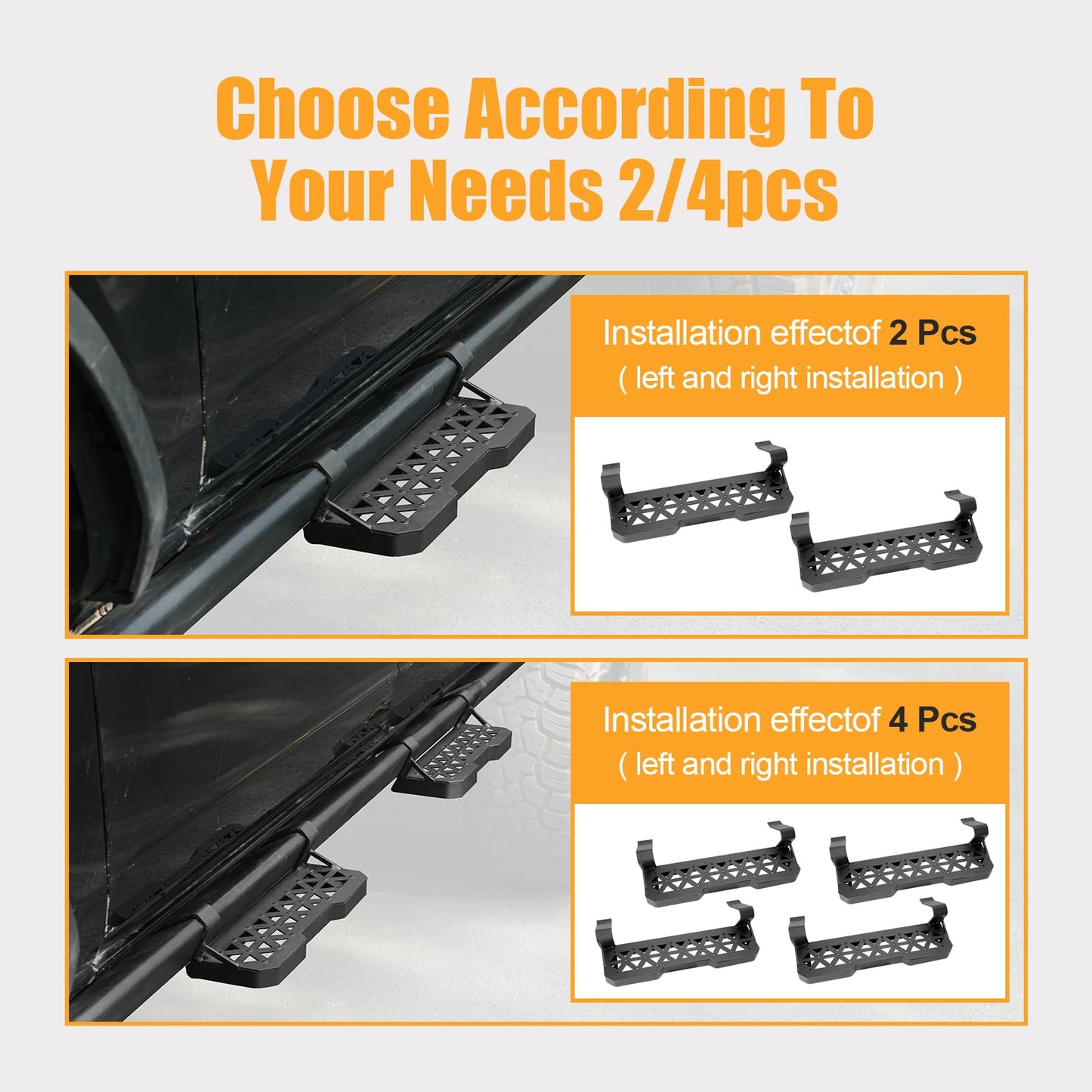 Rust-Resistant Powder Coating Metal Running Boards (21-24 Ford Bronco)