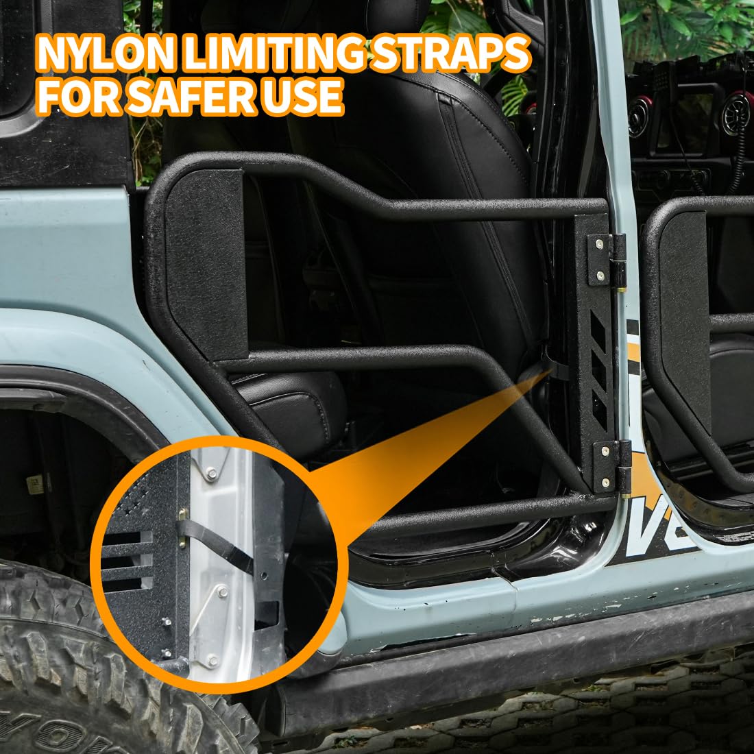 Tubular Half 4 Doors with Side View Mirrors, Off-Road Steel Doors for Summer Trail Adventure(18-24 Jeep wrangler JL JLU, 20-24 Gladiator JT)