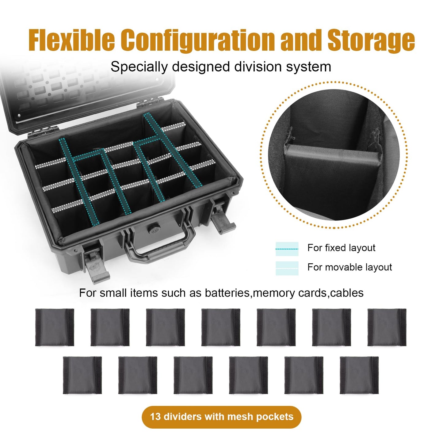 Waterproof Hard Case with MOLLE System - Portable Tactical Storage Box for Cameras, Drones, Hunting, Military