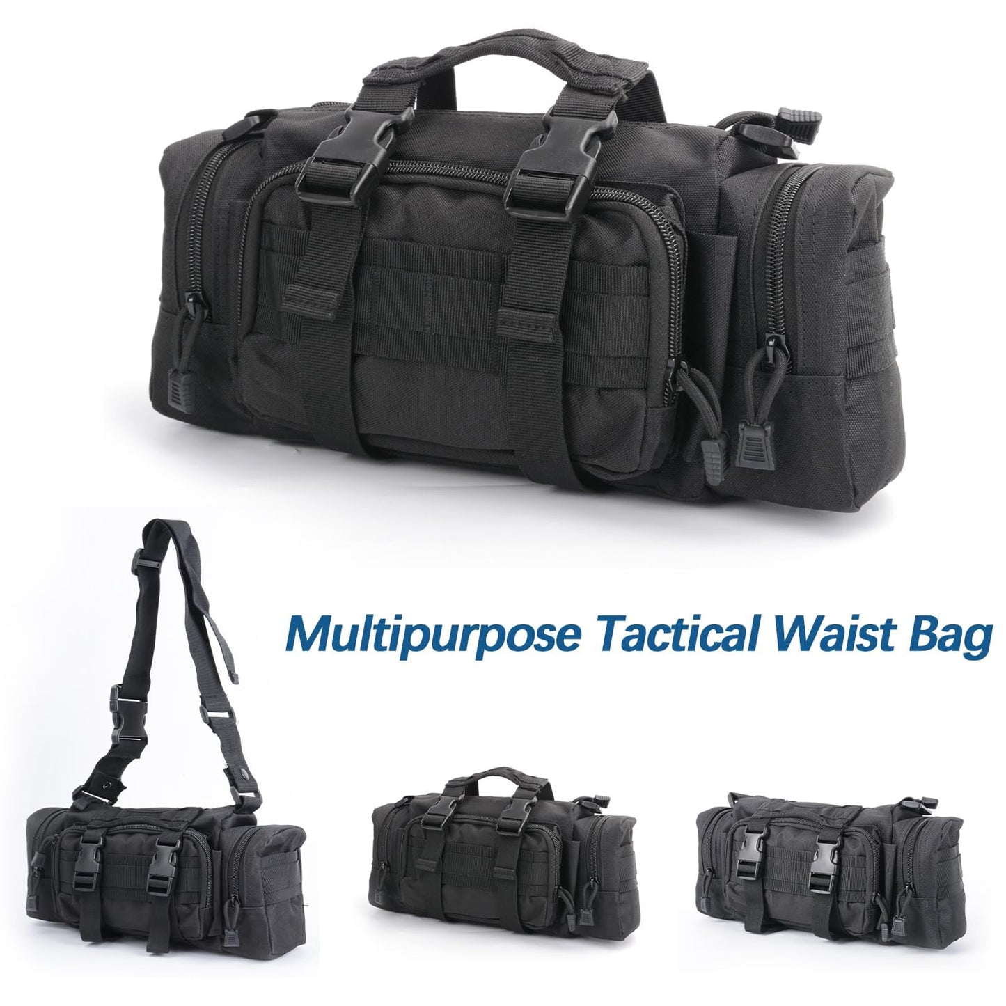 Tactical Molle Car Seat Back Organizer, Universal Vehicle Panel Organizer with 5 Multipurpose Detachable Molle Pouch for All Vehicle 