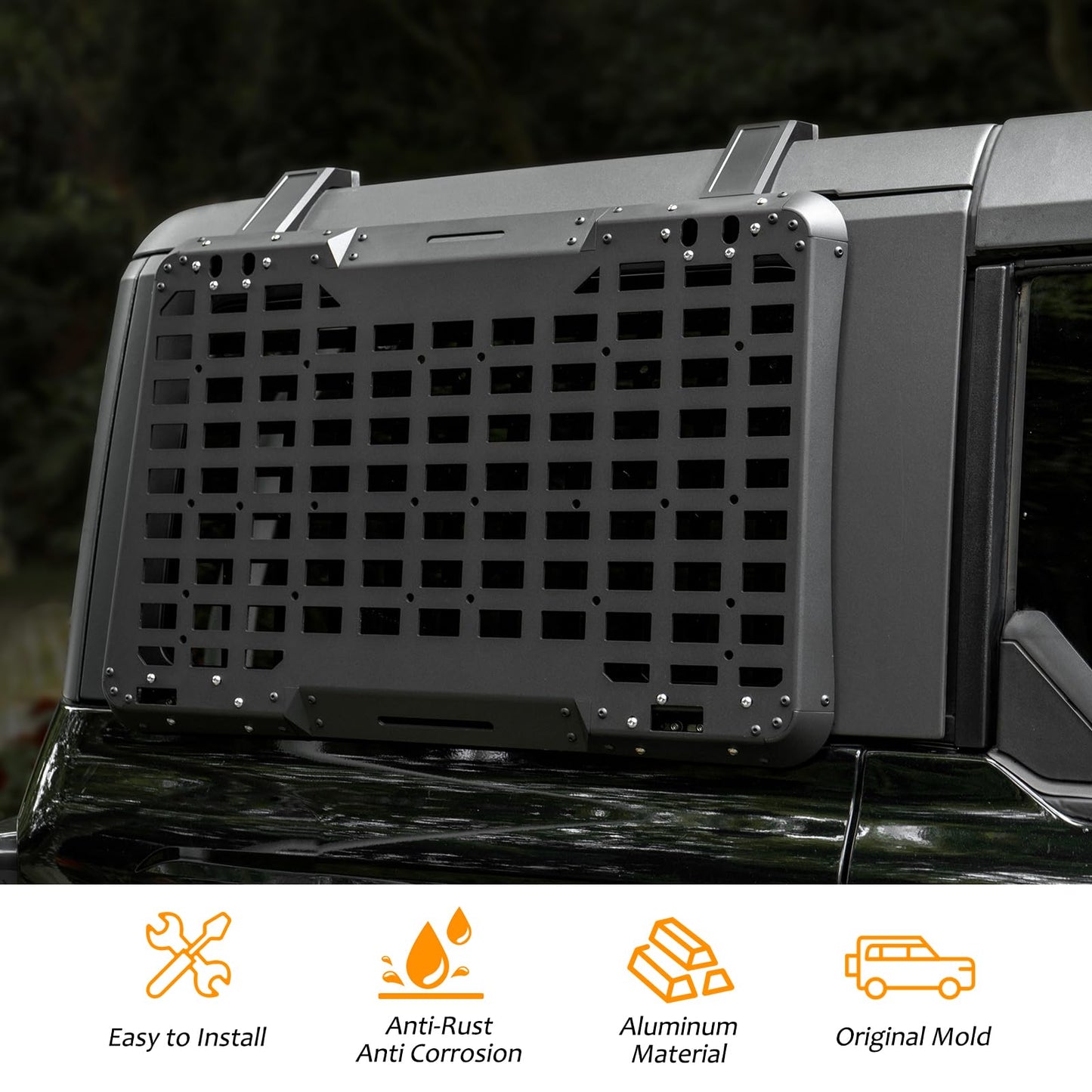 Rear Window Storage Molle Panel Flank Kit (21-24 4 Door Ford Bronco)