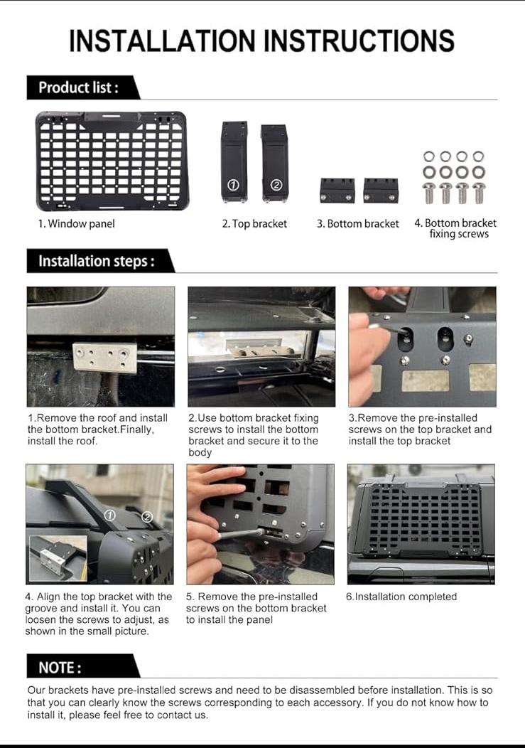 Rear Window Storage Molle Panel Flank Kit (21-24 4 Door Ford Bronco)