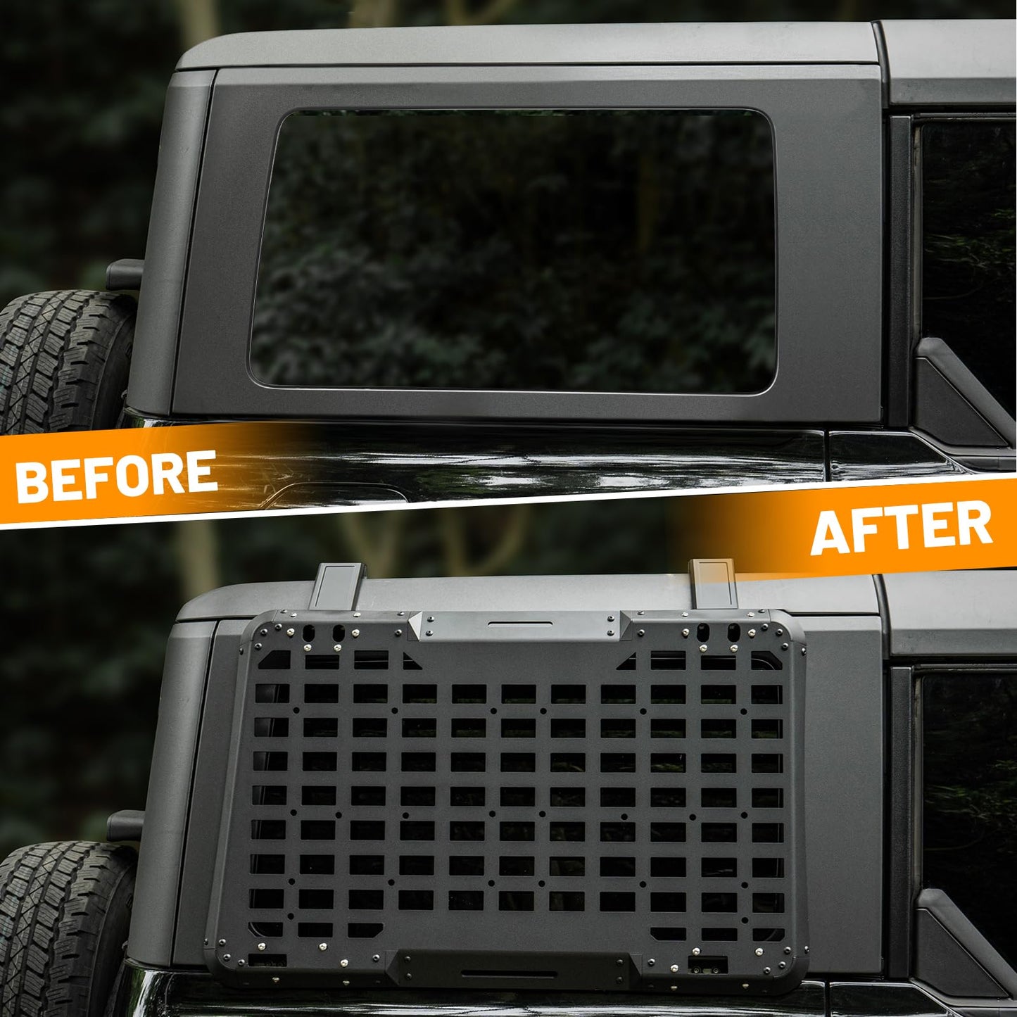 Rear Window Storage Molle Panel Flank Kit (21-24 4 Door Ford Bronco)