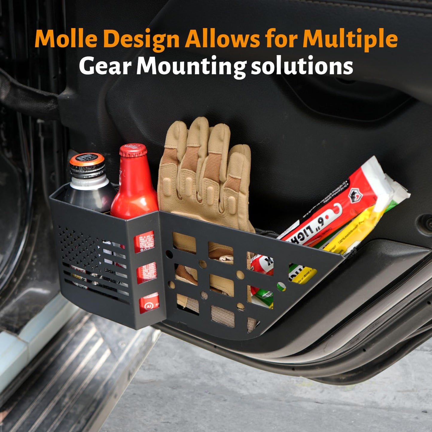 2PCS Metal Rear Door Side Insert Organizer Box for Replace Sagging Nets (18-24 Jeep Wrangler JL 4 Door)