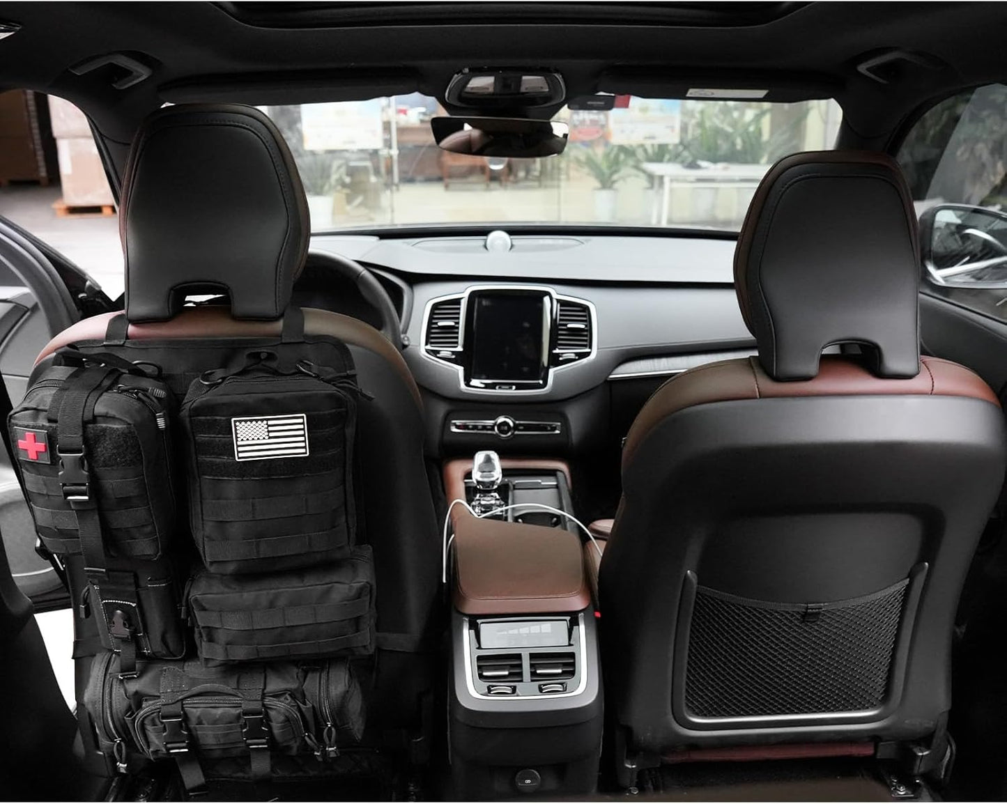 Universal Tactical Vehicle Back Seat Organizer with 5 Detachable Pouches Tactical Gear