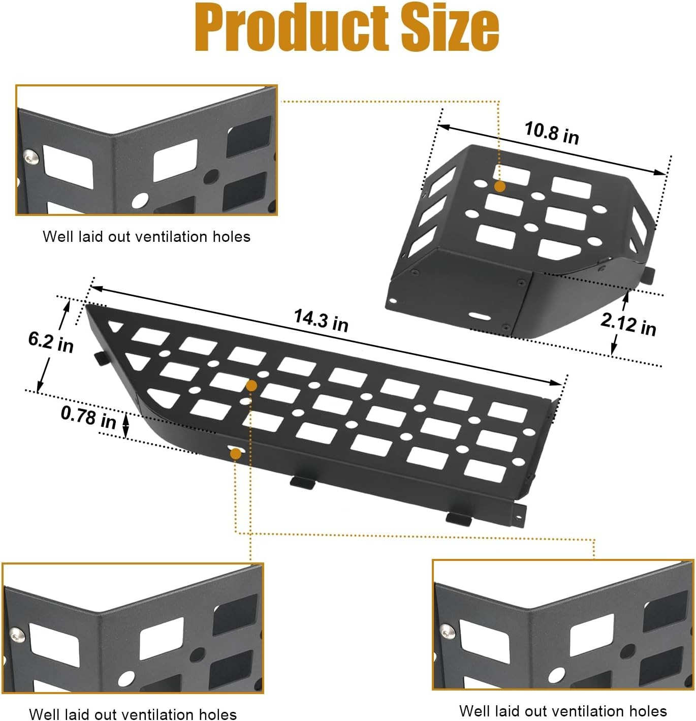 Guina Front Door Organizer Tray and Storage Box Compatible with Jeep Wrangler JL JLU 4XE 2018-2025 & Gladiator JT 2020-2025 Accessories | Aluminum Door Side Insert Organizer with Tactical Design