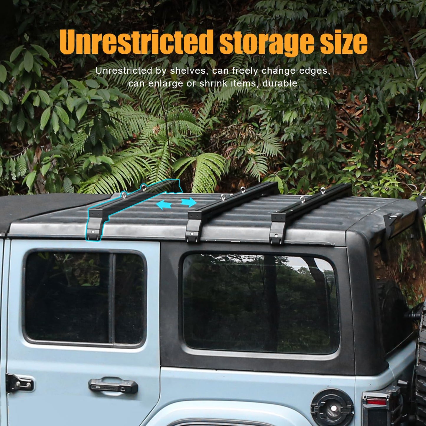 Aluminum Roof Rack Luggage Cross Bars (18-24 Jeep Wrangler JL JLU & Gladiator JT, Hardtop Only)