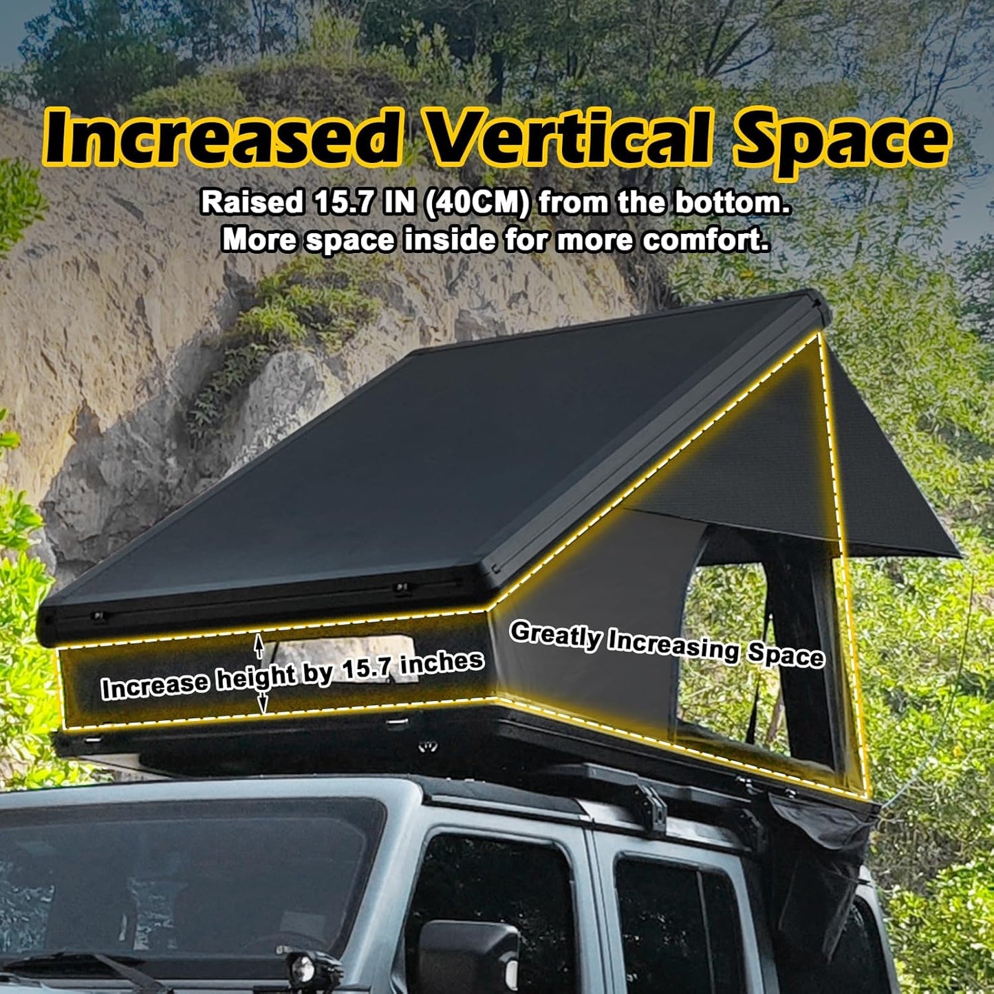 Rooftop Camping Hardshell Overland Tent with Ladder (SUV Jeep Ford Off-Road Vehicles Van Truck)