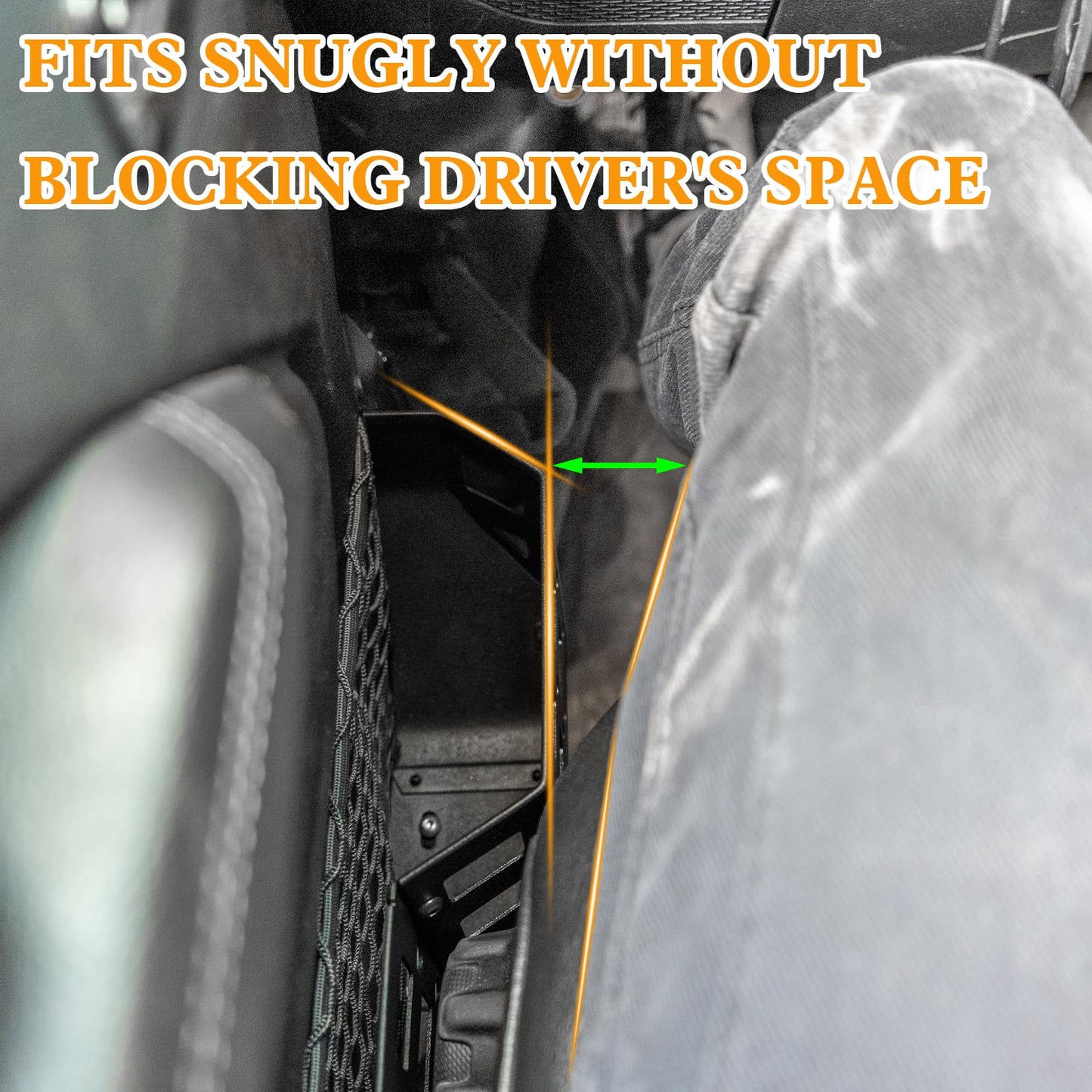 2PC Metal Front Door Pocket Storage Box (18-24 Jeep Wrangler JL JLU 4XE & 18-24 Gladiator JT & 20-24 Rubicon Sport Sahara, Not Fit Power Seats)