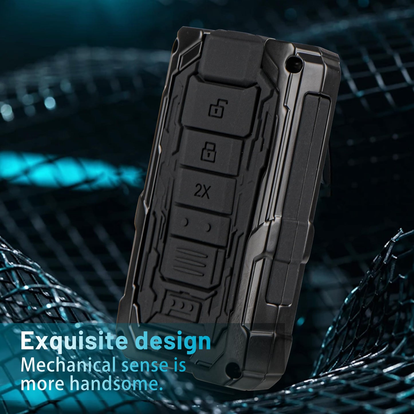 Zinc Alloy Key Fob Cover for Ford Bronco Mustang F150 and More 2017 to 2024 Durable Protective Case with Keychain