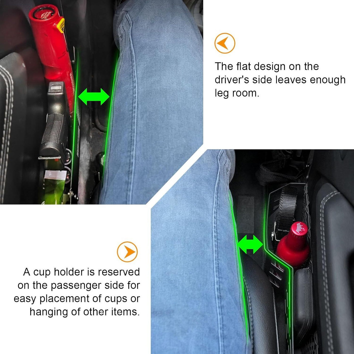 MAIKER 4PCS Metal Front Rear Door Storage Box Compatible with 2018-2025 Jeep Wrangler JL JLU 4XE & 2020-2025 Gladiator JT, Insert Organizer Box Pockets for Replace Sagging Nets, Black