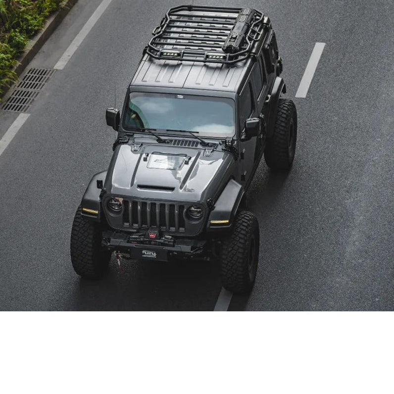 Awaken Series Aluminum Black Roof Rack (18-24 Jeep Wrangler JL)