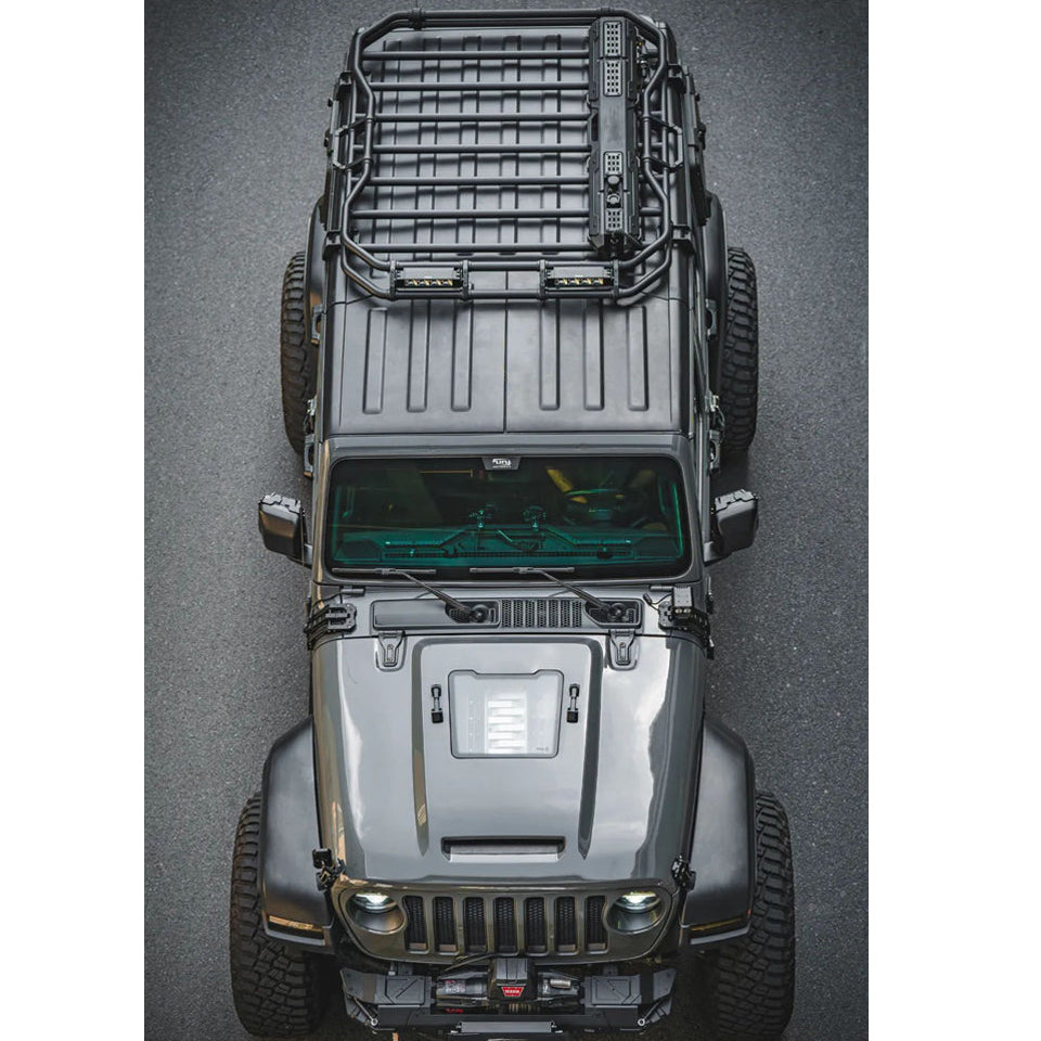 Awaken Series Aluminum Black Roof Rack (18-24 Jeep Wrangler JL)