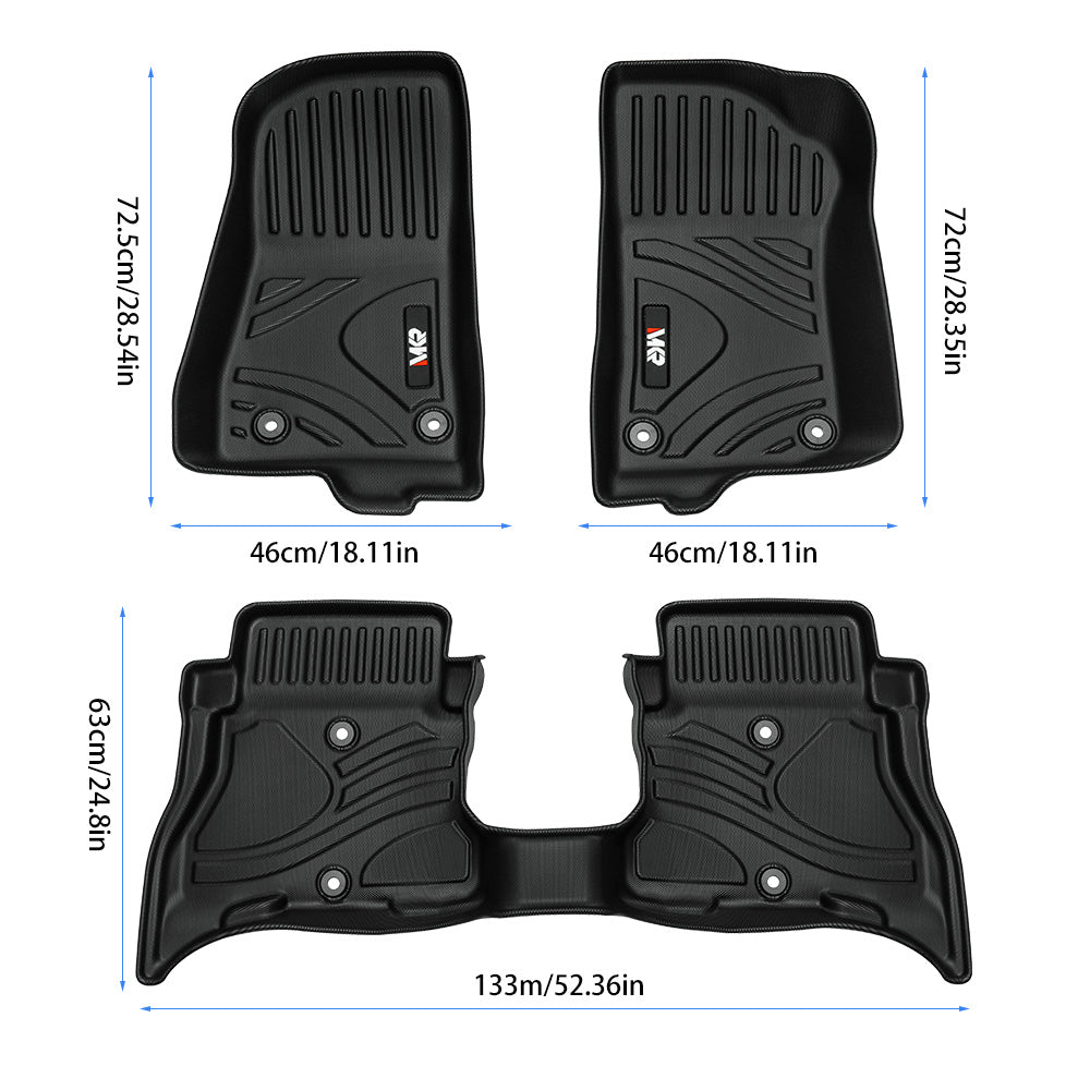 3PCS Non-Slip Durable TPE ECO Car Floor Mat (21-24 Jeep Wrangler JL 4xe , Not for 2 Door and JL Unlimited Models)
