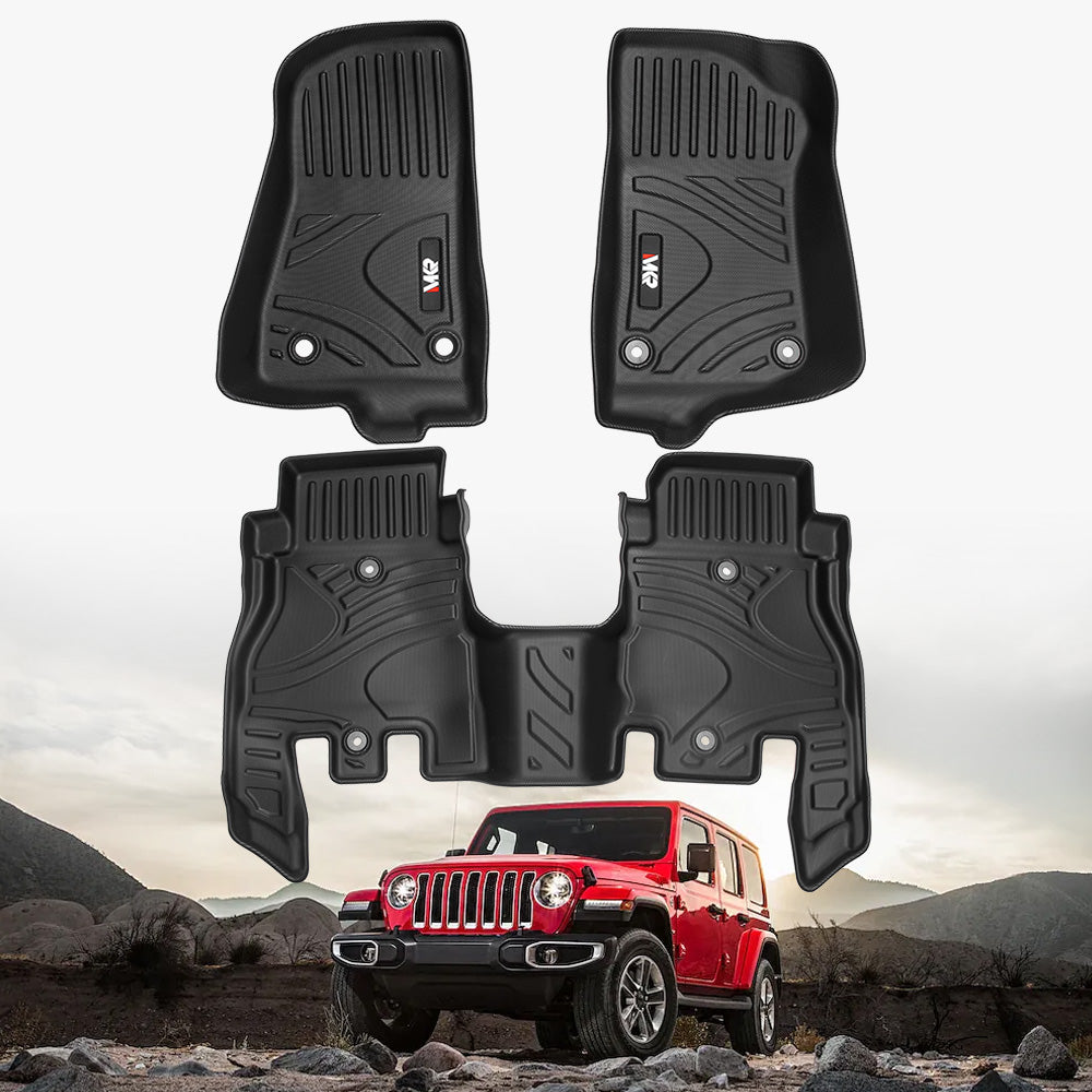 Maiker Offroad 3PCS Non-Slip Waterproof Durable TPE ECO Car Floor Mats (Jeep Wrangler 18-24 JL, Not for 2 Door and JL Unlimited Models))