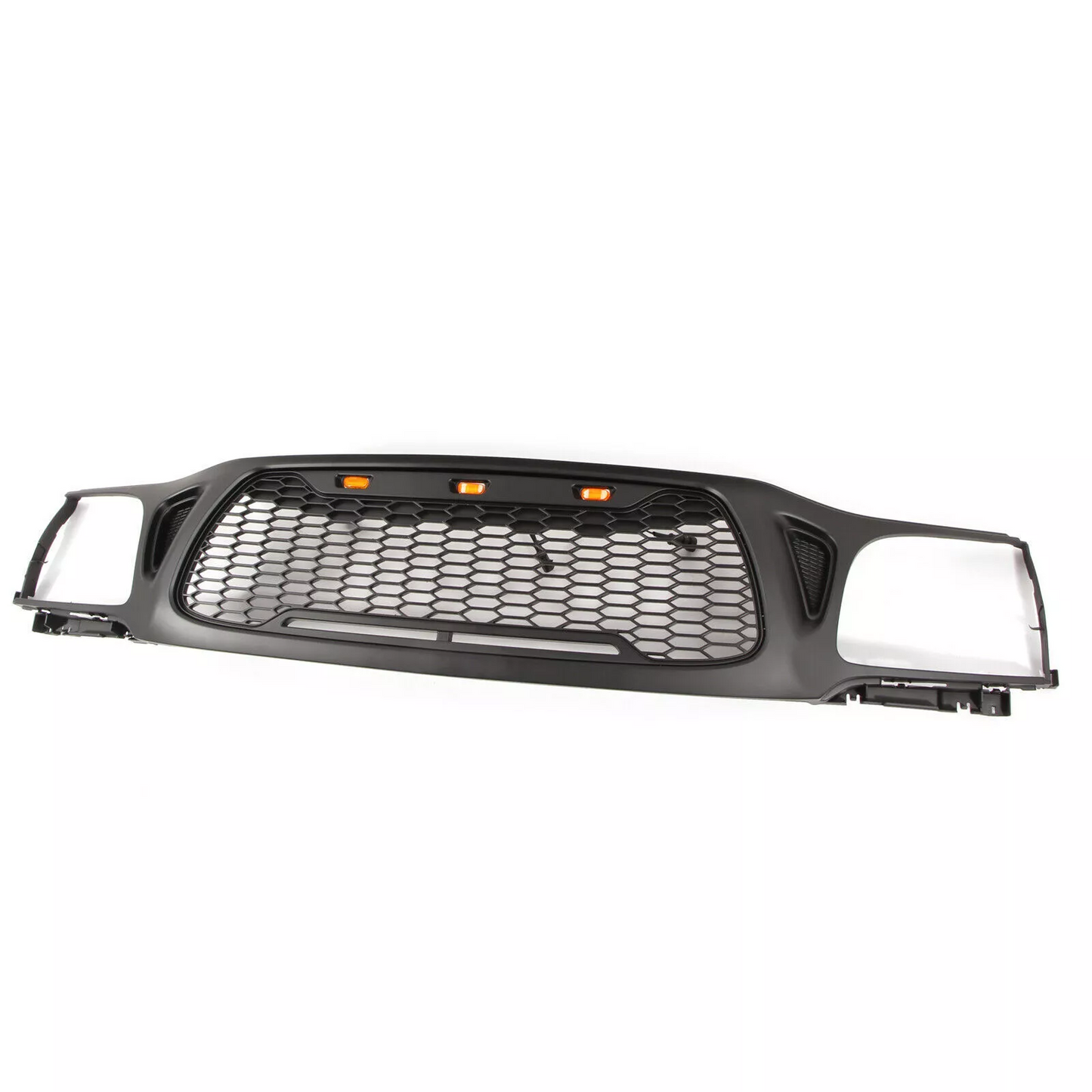 Front Grille fits for Tacoma 2001 2002 2003 2004 With Amber LED Accent Lights Matte Black