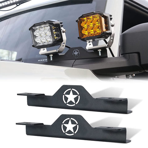 Dual A-Pillar Light Mount Off-Road Light Mounting Brackets for Ford Bronco 2021 2022 2023 Accessories 2/4 Door 2PCS（Not Fit Bronco Sport）