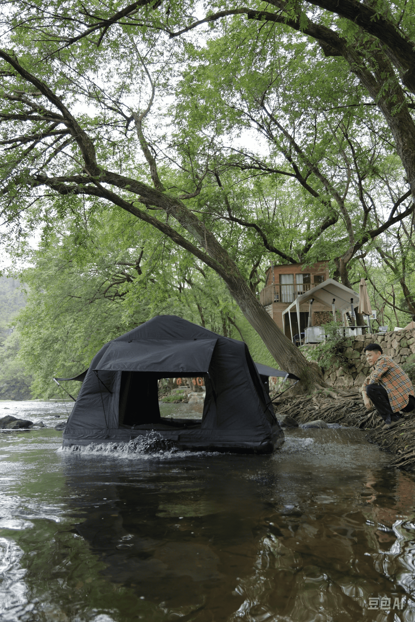 3 in 1 Multifunctional Rooftop Overland Water Camping Inflatable Waterproof Tent With Ladder (SUVS / Jeep / Bronco / Trucks)