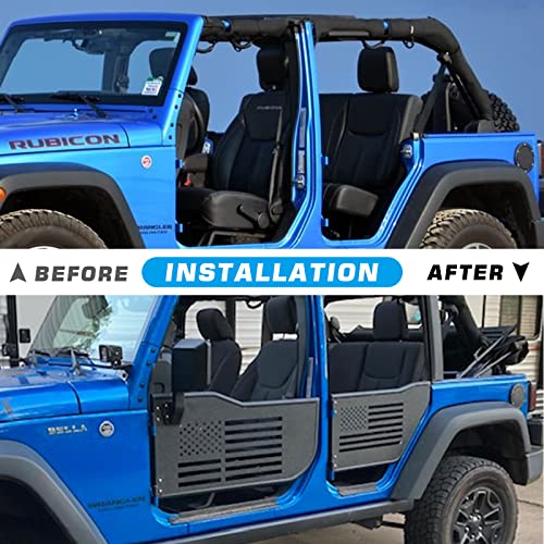 US Flag Logo Steel Tubular 4 Doors with Side View Mirror(07-18 Wrangler JK)