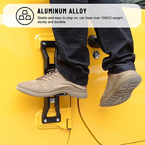 Door Hinge Step Aluminum Alloy Folding Foot Peg with Bottle Opener (07-23 Jeep Wrangler JK JKU JL JLU)