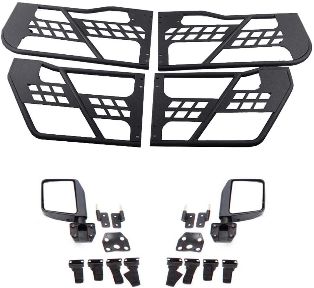 Steel Tubular Doors with Mirror for / 4 Pack (07-18 Wrangler JK Unlimited 4 Door)