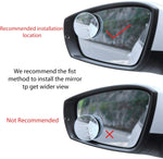 Maiker Blind Car Side Mirror Round HD Glass Frameless Convex Rear View Mirror with wide angle Adjustable Stick for Cars SUV and Trucks, Pack of 2