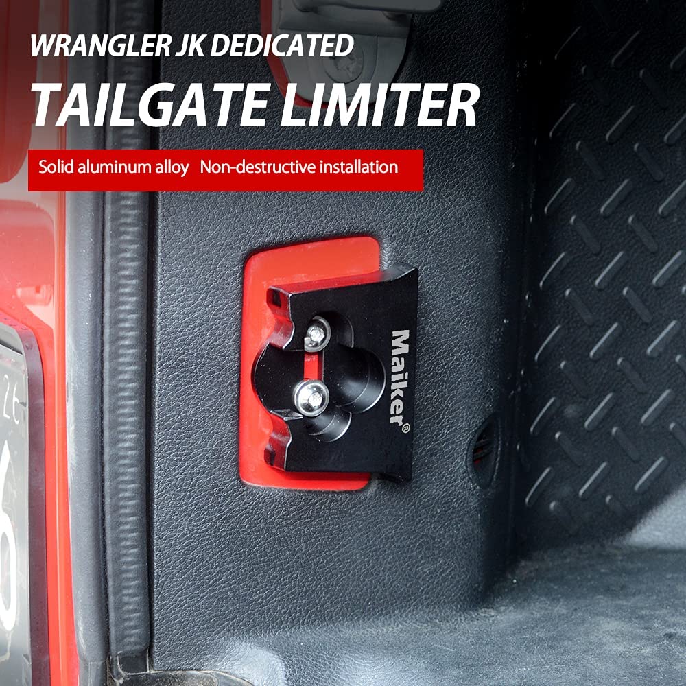 Aluminum Tailgate Stopper limiter Anti-Abnormal Noise Reduces Tailgate Sinking (07-17 Jeep Wrangler JK / 18-23 Jeep Wrangle JL)