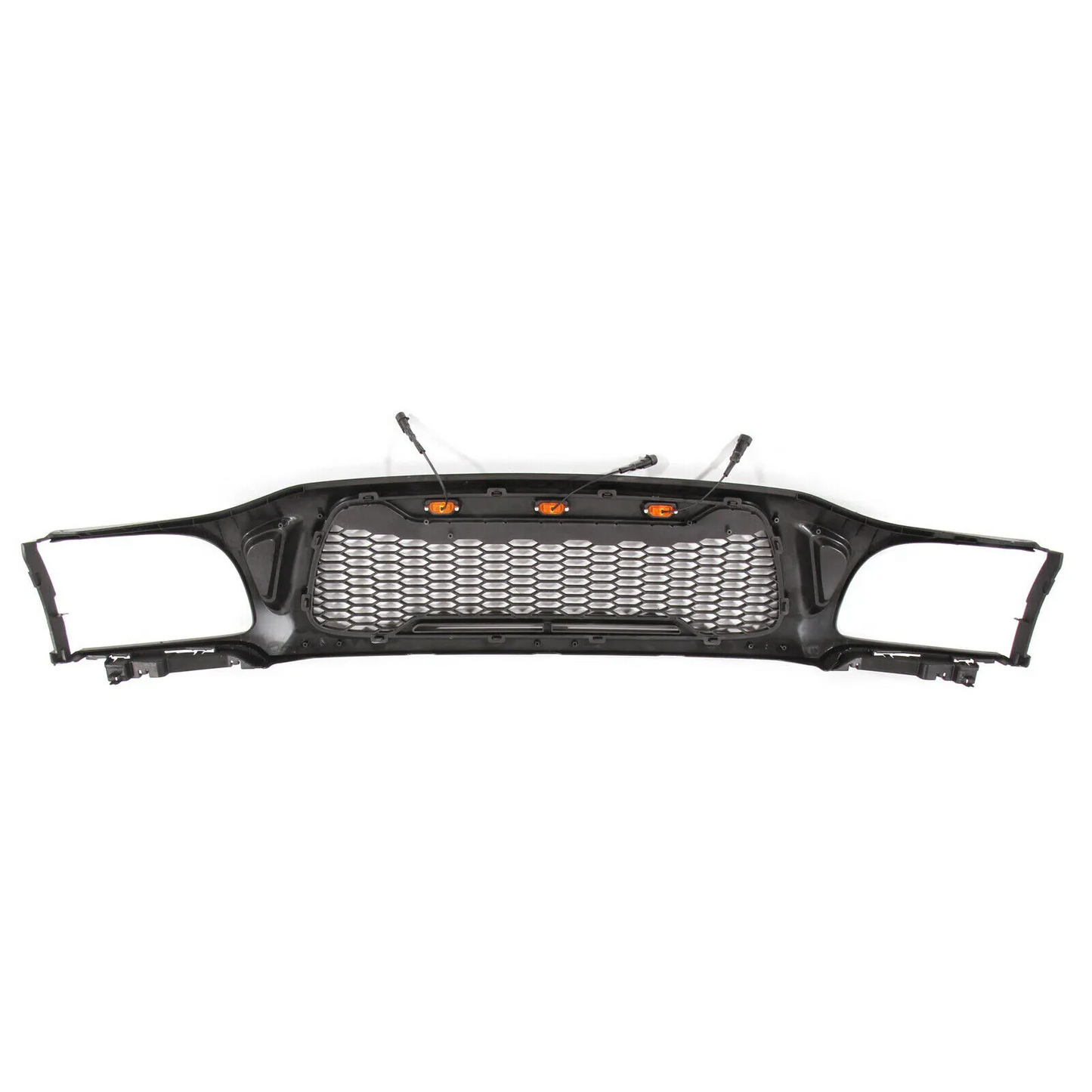 Front Grille fits for Tacoma 2001 2002 2003 2004 With Amber LED Accent Lights Matte Black