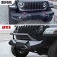 X Style Front Bumper with Winch Plate Compatible with Wrangler JK (2007-2018) Heavy Duty Black Textured Manganese Steel Construction, Perfect for On and Off-Road Used