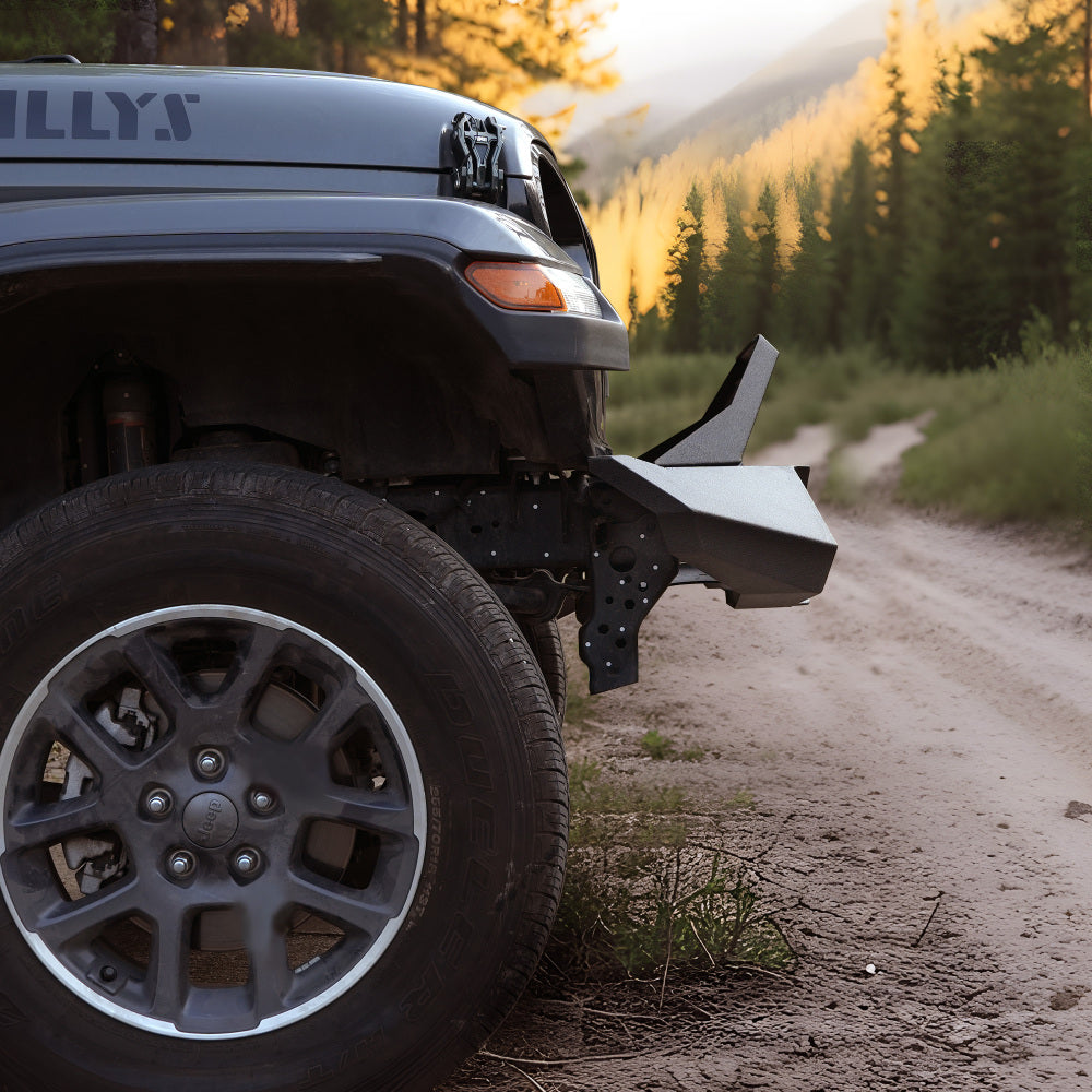 X Style Front Bumper with Winch Plate Compatible with Wrangler JK (2007-2018) Heavy Duty Black Textured Manganese Steel Construction, Perfect for On and Off-Road Used