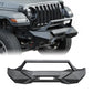 X Style Front Bumper with Winch Plate Compatible with Wrangler JK (2007-2018) Heavy Duty Black Textured Manganese Steel Construction, Perfect for On and Off-Road Used