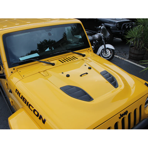 Vented Heat Dispersion Hood for Jeep Wrangler JK JKU 2007-2017, 10th Anniversary Edition Metal Replacement Hoods Accessory Black