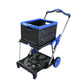 2-Tier Folding Cart Multi Use Functional Collapsible carts Shopping Trolley with Wheels Shopping Cart with Storage Crate Utility Cart for Groceries Warehouse Supermarket