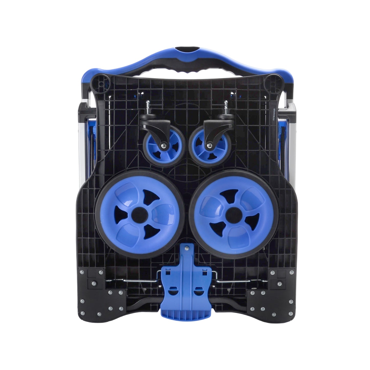 2-Tier Folding Cart Multi Use Functional Collapsible carts Shopping Trolley with Wheels Shopping Cart with Storage Crate Utility Cart for Groceries Warehouse Supermarket